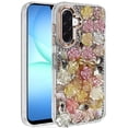 thumbnail image 2 of XPM for Samsung Galaxy A17 5G Phone Case, Muti-Color Floral Fashion Bling Crystal 3D Full Diamonds Stones Sparkle Rhinestone Glitter Hybrid Cover for Galaxy A17 (Orange), 2 of 6