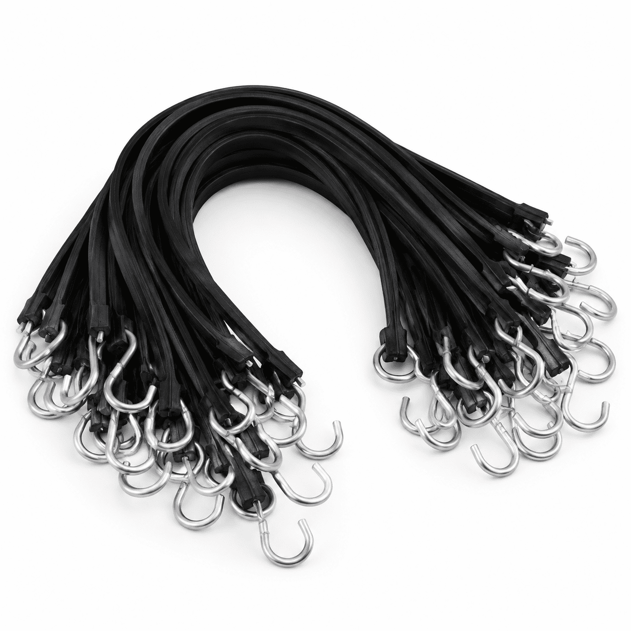 21 EPDM Bungee Cords 20-Pack Rubber Tarp Straps with S-Hooks