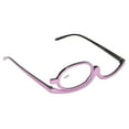 thumbnail image 2 of Gafas de maquillaje con lentes intercambiables resistentes a rayones, ligeras, para mujer, con estuche, color morado +3.00, 2 of 14