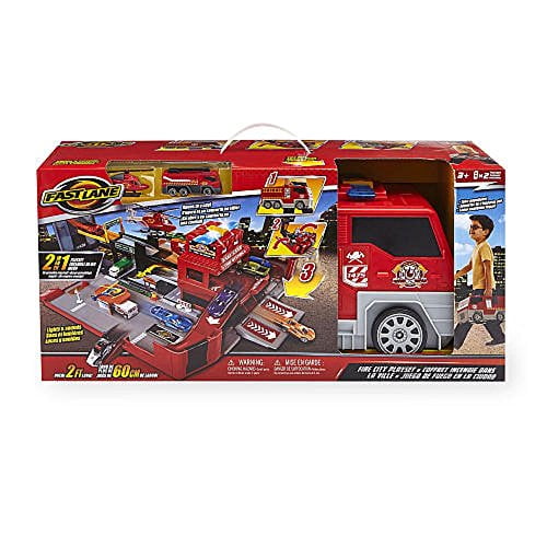 fast lane fire truck playset