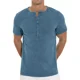 thumbnail image 5 of Playera Henley Casual Retro Manga Corta Para Hombre Algodón, 5 of 6
