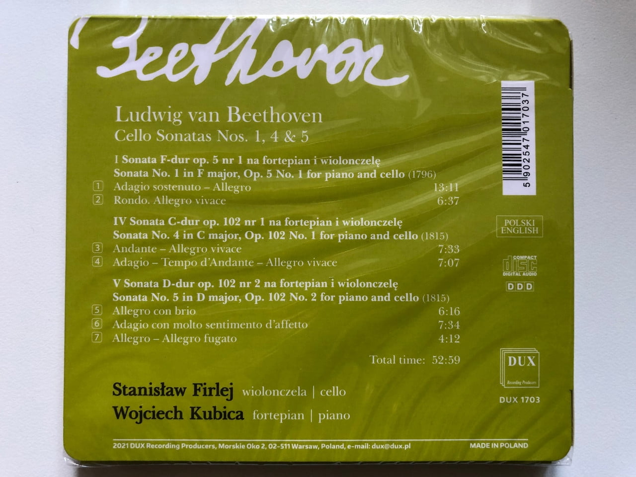 Firlej Kubica - Cello Sonatas - Music & Performance - CD