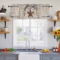 thumbnail image 4 of 2 Panels Texas Star Vintage Valance for Windows, Brown Retro Berry Beige Wooden Light Filtering Kitchen Curtains, Rod Pocket Window Treatment Curtain Valances for Living Room Bedroom, 60"x18", 4 of 9