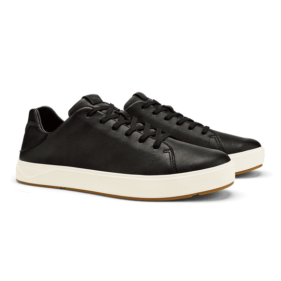 Olukai Lae‘ahi Lī ‘Ili Men’s Waterproof Leather Sneakers 10455 Onyx