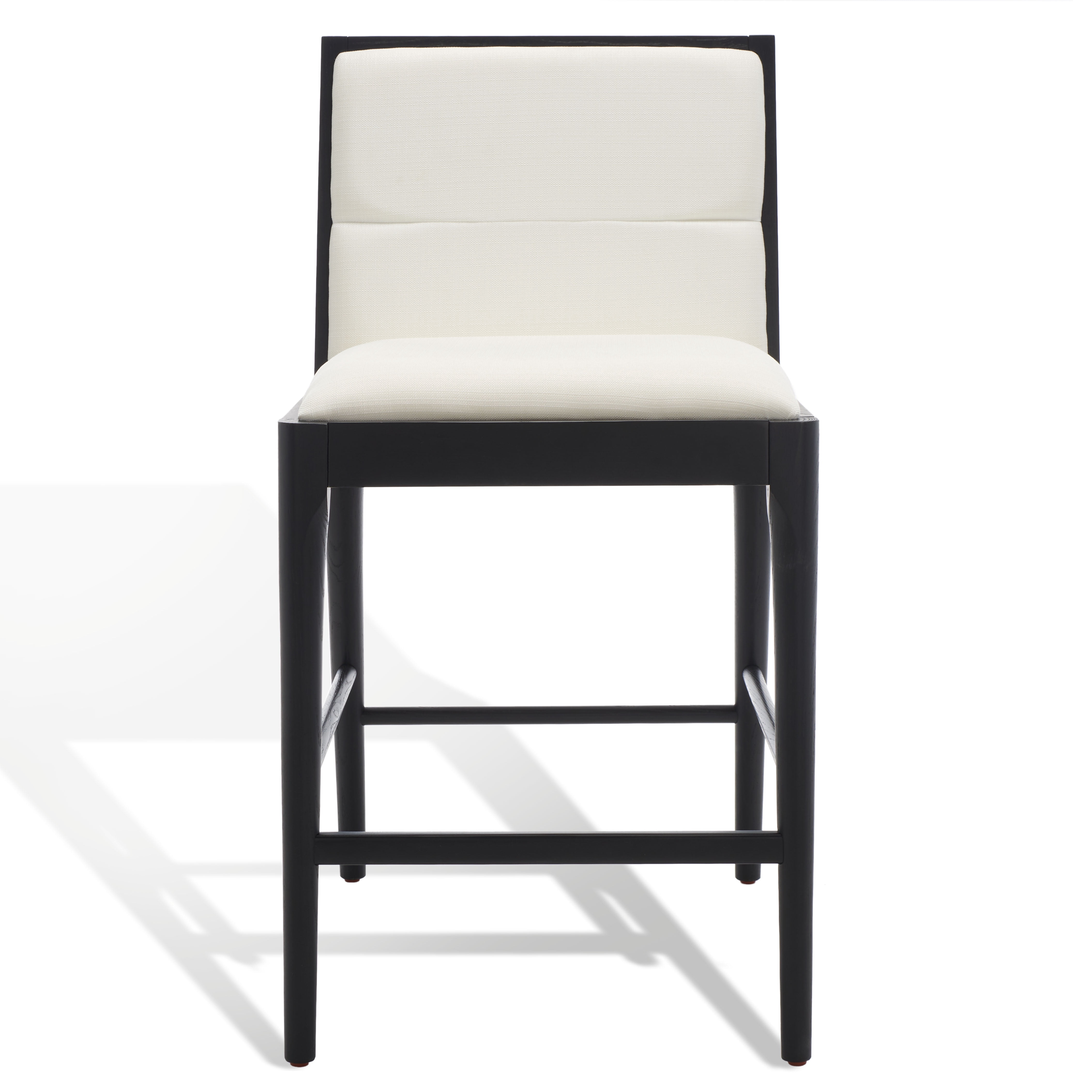 SAFAVIEH Couture Laycee Square Mid Back Counter Stool, Black/White (Set of 2)