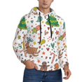 thumbnail image 2 of Wukai Winter Christmas And New Year Deer Print Men Hoodies Fleece Sweatshirts Long Sleeve Sweaters Pullover Fall Outfits Winter Clothes-X-Large, 2 of 7