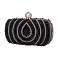 thumbnail image 1 of Bolso de mano con perlas para cóctel, formal, de graduación, de hombro, con cuentas de perlas negro, 1 of 9