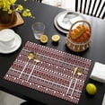 thumbnail image 4 of Red and White Christmas Folk Pattern Summer Placemats Table Placemats Set Of 4-Linen Kitchen Washable Placemats Table Mats 11.8"x17.7" Non-Slip Heat Resistant, 4 of 6