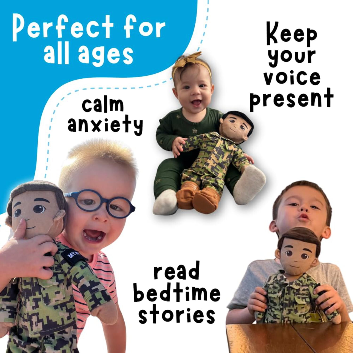 Customizable  Recordable My Hero Soldier: Plush Army Daddy Doll