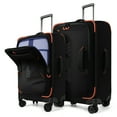 thumbnail image 2 of New York Xpress 2-Piece Softside Luggage Set, 22/26 inch Lightweight Water-Resistant Upright Suitcase for Men Women, Black - TA8353, 2 of 11