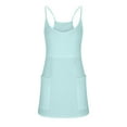thumbnail image 4 of WREESH Womens Tank Nightgowns Fashion V-Neck Chemise Racerback Sleeveless Sleep Dress Solid Pullover Dress with Pockets Light Blue, 4 of 9