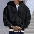 thumbnail image 6 of TOWED22 Mens Zip Up Hoodie Fleece Zipper Hooded Jacket Sweatshirt Lightweight with Pockets Long Sleeve Solid Color Drawstring Hoodies,Black,S, 6 of 9