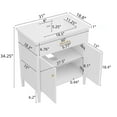 thumbnail image 4 of Euroco 31" Bathroom Vanity with Sink, Bathroom Cabinet with Soft Close Doors and Adjustable Shelf, Curved Profile Design, Rubber Wood Legs, White, 4 of 9