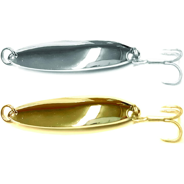 Stellar Silver 1/2 Ounce Spoon (3 Pack), Rigged Hard Fishing Lure for  Saltwater and Freshwater, Tackle