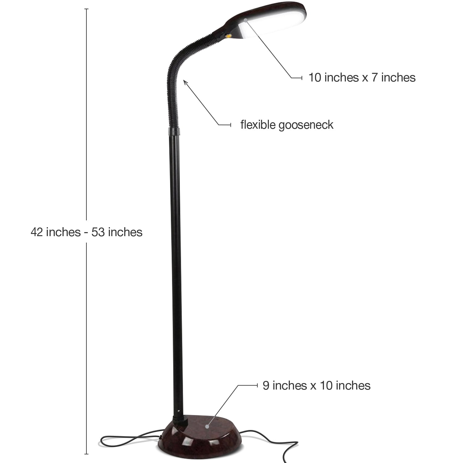 Brightech Litespan Led Bright Reading And Craft Floor Lamp Modern Standing Pole Light Gooseneck Dimmable Adjustable Task Lighting Great In Sewing Rooms Bedrooms Havana Brown Walmart Com Walmart Com