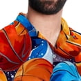thumbnail image 5 of Basketball Men's Poplin Casual Printed Button Down Short Sleeve Summer Beach Shirts Unisex, 5 of 6