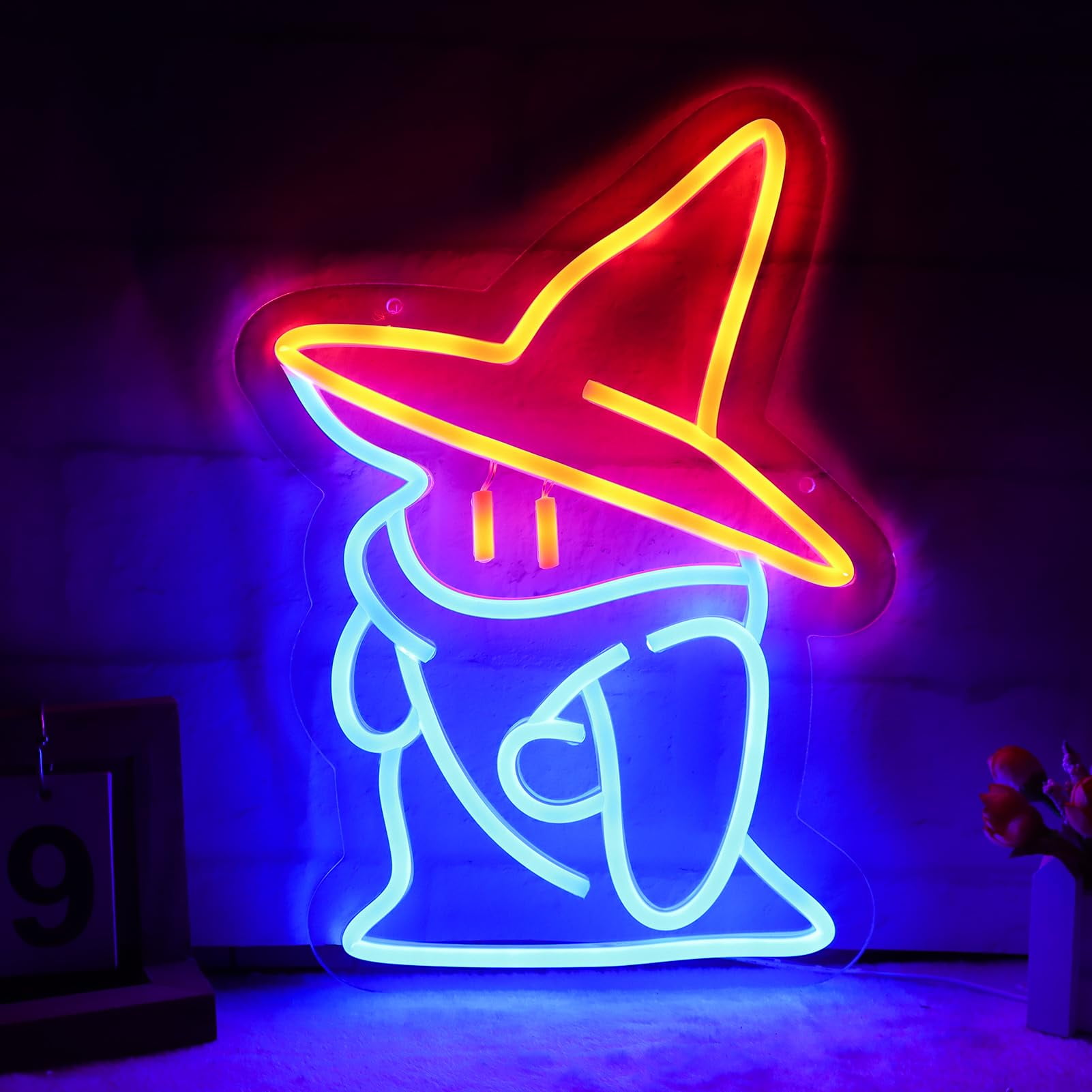 JFLLamp LED Neon Sign Character Shape Multicolor Light USB Powered Wall Decor Acrylic Backboard Hanging Light for Room Party