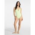 thumbnail image 2 of Time and Tru Women's and Women's Plus Size Eyelet Embroidered V Wire One Piece Swimsuit, Sizes XS-3X, 2 of 5