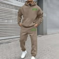 thumbnail image 2 of Men's and Women's Letter Print Long Sleeve Hoodie & Joggers Set, Casual Oversized Autumn Winter Fashion Sports Tracksuit Outfit, 2 of 6