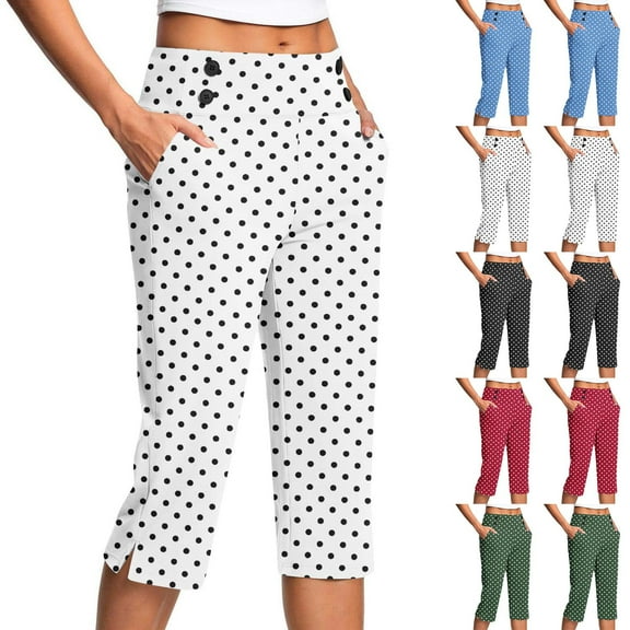 Miluxas Capri Pants for Women Stretch High Waisted Crop office Work Pants Summer Casual Capris Slacks Yoga Dress Pant White XL(XL)