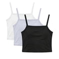 thumbnail image 2 of ITSAME 3-Pack Girls Crop Camisoles Cotton Square Neck Lightweight Tank Tops Kids Breathable Undershirts Gray Size 7-8, 2 of 9