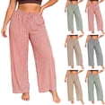 thumbnail image 6 of FchengtaiS Striped Pants for Women High Waisted Wide Leg Pant Casual Palazzo Trousers with Pockets, 6 of 6