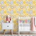 thumbnail image 3 of Peel and Stick Wallpaper 23.6in x 9.8ft Warm Yellow Gray Mandala Design Contact Paper Vinyl Self-Adhesive Removable Wall Paper for Bedroom DIY Home Decor Renter Friendly, 3 of 8