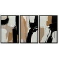 thumbnail image 4 of Drsoum Large Brown Abstract Wall Art 16x24in3pcs Black Framed Modern Color blocks Painting Art Graffiti Artwork, 4 of 7