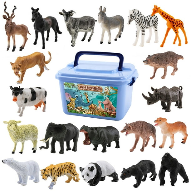 HOMEMAXS 1 Set of 58PCS Plastic Animals Toys Simulation Forest Zoo Model  Toys Kids Toys 