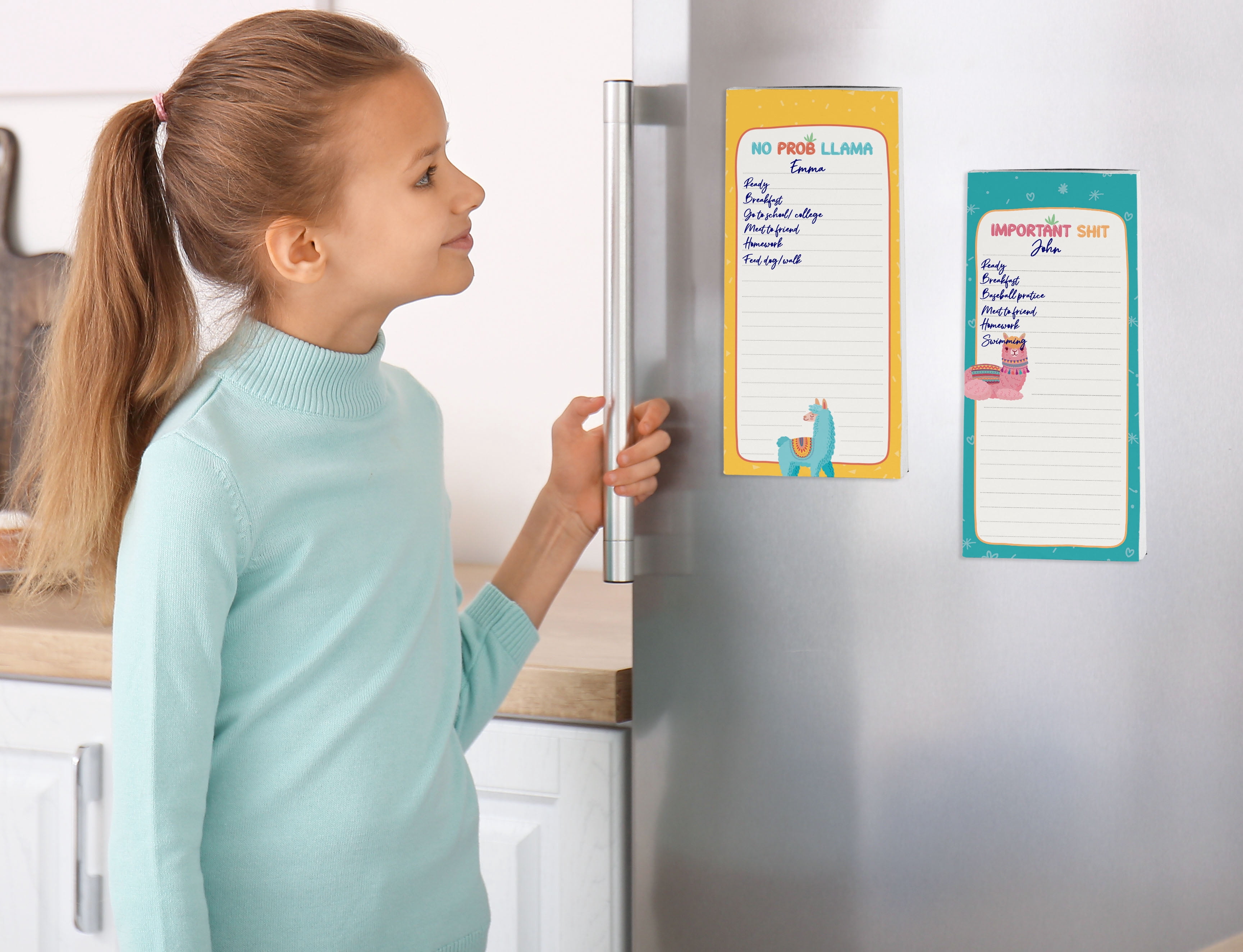 Inkdotpot Pack of 3 Magnetic Fridge To-Do List Notepads- Magnetic Memo Pads For Refrigerator-(50 Sheets Each)-1W