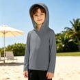 thumbnail image 2 of Bigetiay Sun UPF 50+ Beach Hooded Rash Guard for Boys – Long Sleeve Pullover Sun Shirt with Raglan Sleeves for Kids, Size 3-4 Years, 2 of 6