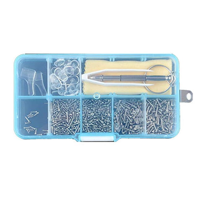 Kenally Juego de surtido de tuercas y tornillos para anteojos, pinzas para gafas de sol, herramienta de reparación multifuncional de Metal, Artesanía
