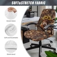 thumbnail image 5 of FKELYI Office Chair Cover Dust-Proof Swivel Chair Protective Slipcover Stretchable Boss Chair Cover for Office Home Decoration, Grunge Sunflower Highland Cow Leaf Print, Small, 5 of 6