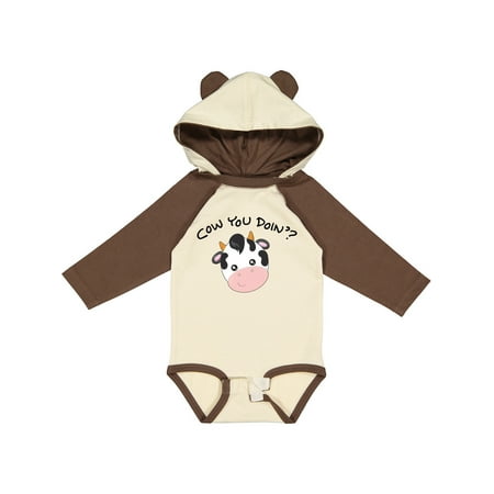 

Inktastic Cow You Doin  Cute Cow Gift Baby Boy or Baby Girl Long Sleeve Bodysuit