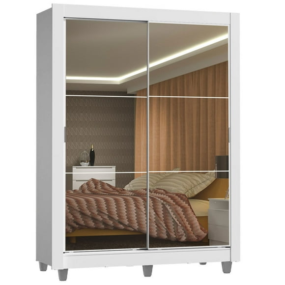 Ropero Closet Madesa Denver 2 puertas Corredizas con Espejo con pies BB