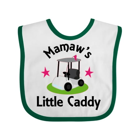 

Inktastic Golfing Mamaw Little Caddy Childs Golf Gift Baby Girl Bib