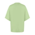 thumbnail image 3 of Giftesty Womens T-Shirts Clearance Women's Casual Crewneck Short-Sleeved Solid Color Loose Short Loose T-Shirt Tops Sizes Mint Green M, 3 of 5