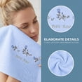 thumbnail image 3 of REGALWOVEN Pure Cotton Embroidered Floral Hand Towels for Bathroom, 2 Pack Soft Absorbent Decorative Towels for Home Decor Blue 29" x 13", 3 of 6