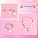thumbnail image 4 of Juego de joyas de sirena para niñas pequeñas, collar elástico de princesa sirena, pulsera, aretes, anillo, joyería para niños pequeños de 2 años, 4 of 5