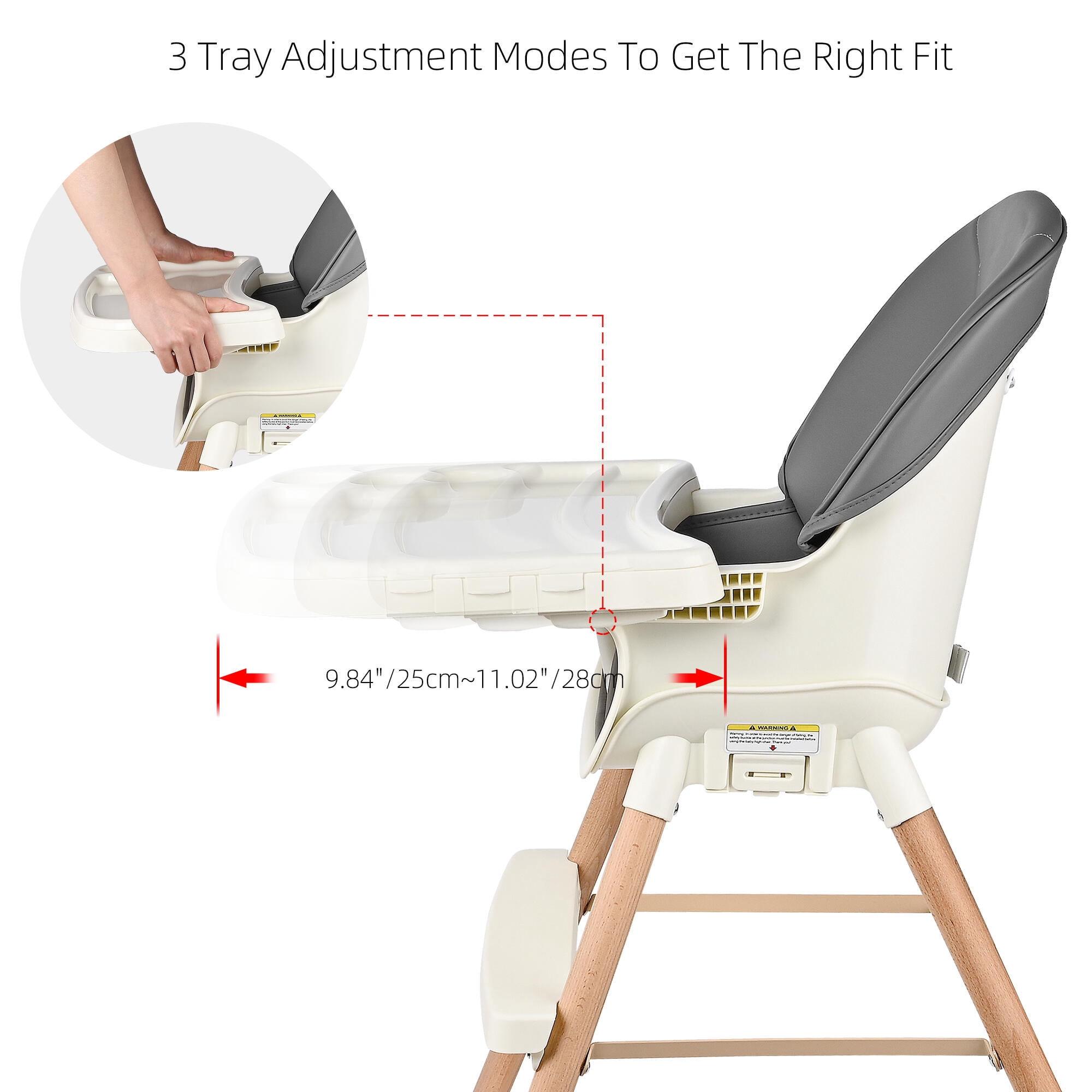 Rehausseur De Chaise Bébé Pliable Avec Ceinture - Hauteur Réglable - Pour Enfant 6 à 36 Mois - Portable, Jaune