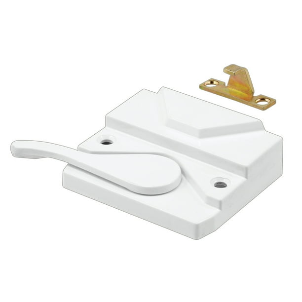 Casement Window Sash Lock, Right Hand, White, Keeper and Screws