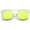 Clear / Yellow Mirror, variant on sunglassLA Unisex Retro Wide Temple Square Colored Mirror Flat Lens Horn Rimmed Sunglasses 57mm (Tortoise / Orange Mirror) - 53mm