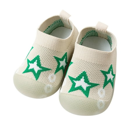 

nsendm Toddler Kids Baby Boys Girls Shoes First Walkers Cute Cartoon Socks Shoes Antislip Shoes Bi Rite Shoes Khaki 0 Months