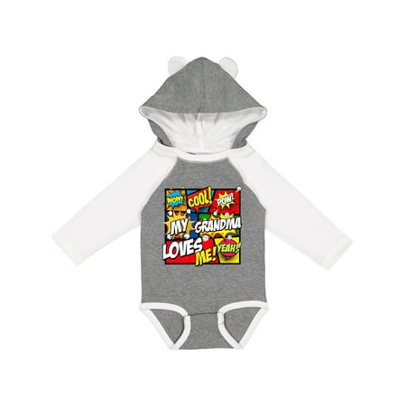 

Inktastic My Grandma Loves Me Gift Baby Boy or Baby Girl Long Sleeve Bodysuit