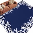thumbnail image 2 of 6'x9' Area Rugs, Coastal Coral Indoor Outdoor Area Rug for Living Room Bedroom, Navy Blue Ocean Marine Nautical Beach Washable Bathroom Rugs Kitchen Floor Carpet Mats Home Decor Aesthetic, 2 of 8