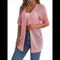 thumbnail image 3 of Cárdigan de Verano para Mujer, Corta, Cuello en V, Crochet, Suelto, Frontal Abierto, , para Cubrirse. Rosa M, 3 of 7