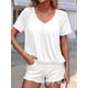thumbnail image 4 of Camisetas Casuales de Verano para Mujer, Camisetas de Corta con Cuello en V, Camisetas Blancas XL, 4 of 7