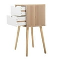 thumbnail image 3 of Set of 2 Nightstand End Table with 2 Storage Drawers and Solid Wooden Legs, Fashion Modern Side Table for Bedroom Living Room Furniture, 3 of 8