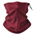 thumbnail image 2 of YAOBAMM Drawstring Neck Gaiter Winter Multifunctional All in 1 Fleece Neck Gaiter Solid Color Drawstring Face Guard Thick Cycling Headwear Running Sport, 2 of 7