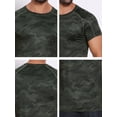 thumbnail image 7 of DARING DIVA Men's Workout Stretch Crew Neck Short Sleeve T-Shirt M Dark Green, 7 of 7